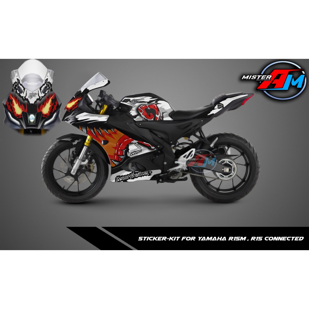 (Mr.AM) ชุดสติ๊กเกอร์ [เกรด Premium] Yamaha YZF-R15, R15M V4 2022 (ANTI VENOM CONCEPT)