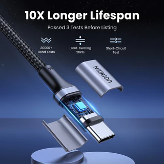 แท้💯 UGREEN สายชาร์จเร็ว Type C to Type C PD 100W 20V 5A ไนลอนถัก USB Type C to Type C iPhone17 16 15 Pro Pro Max