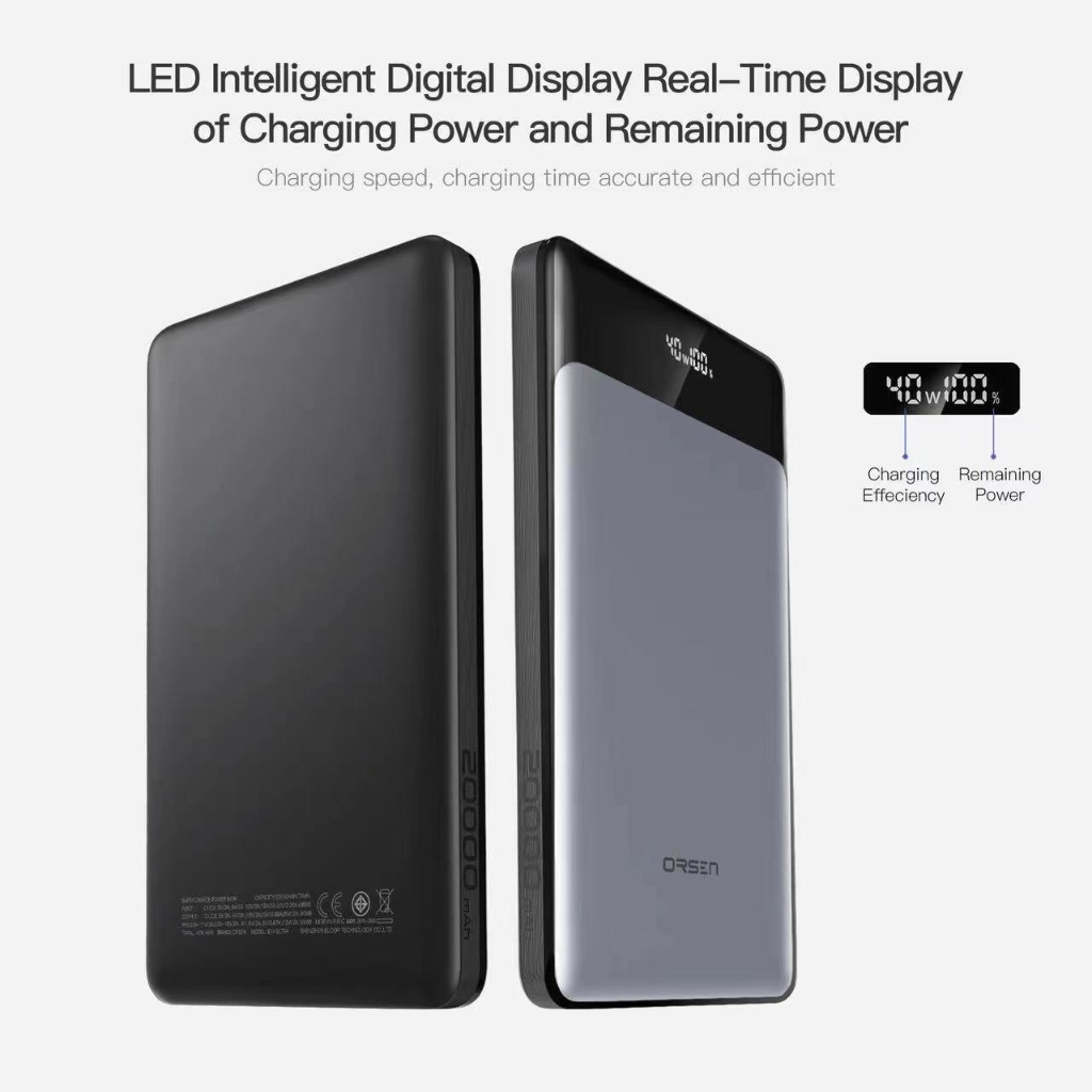 Orsen by Eloop E14 ultra แบตสำรอง 20000mAh PD 45W (max) USB Type C พาวเวอร์แบงค์ PowerBank