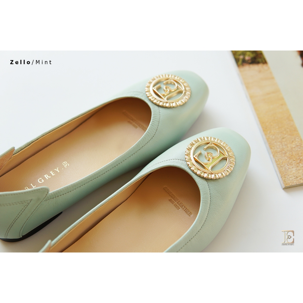 EARL GREY รองเท้าหนังแกะแท้  รุ่น Zello series in Mint (Removable Insole)