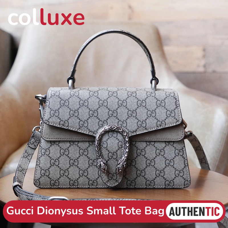 💯ของแท้2023 NEW!!👜กุชชี่ Gucci Dionysus Small Tote Bag 24.5cm GG Supreme Canvas กระเป๋าถือ