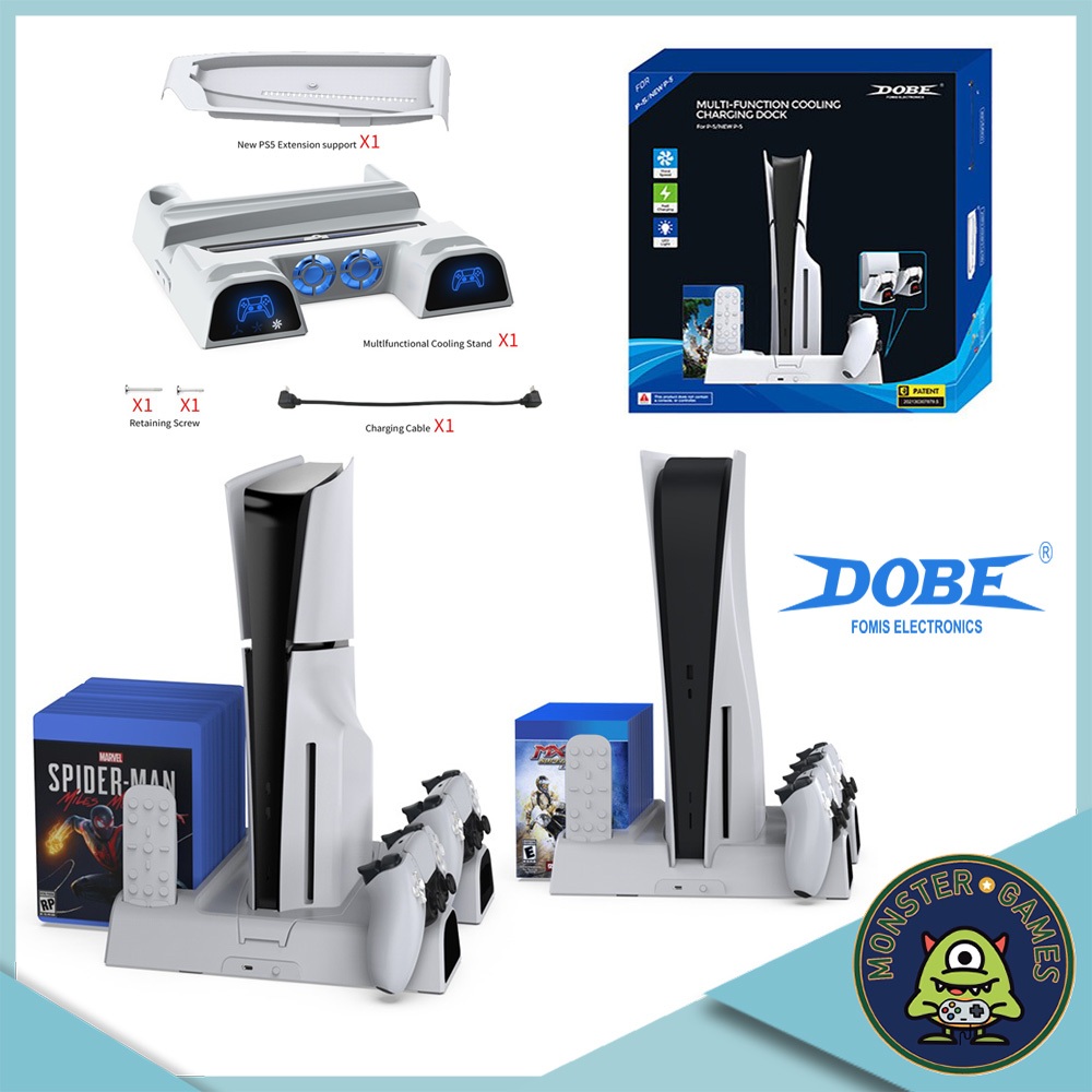 Dobe Multlfunction Cooling Charging Dock ใช้ Slim ได้ (TP5-3532B)(ขาตั้งเครื่อง ps5)(PS5 Multifunctional Cooling Stand)