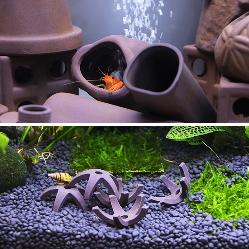 เซรามิคบ้านกุ้ง บ้านปลา ถ้ำปลา ที่หลบภัยให้กุ้ง ทำจากเซรามิค ดินธรรมชาติ  บ้านกุ้งแคระ บล็อกกุ้ง บ้านกุ้ง ปลา ไม้น้ำ ตู้ - รูปที่ 7