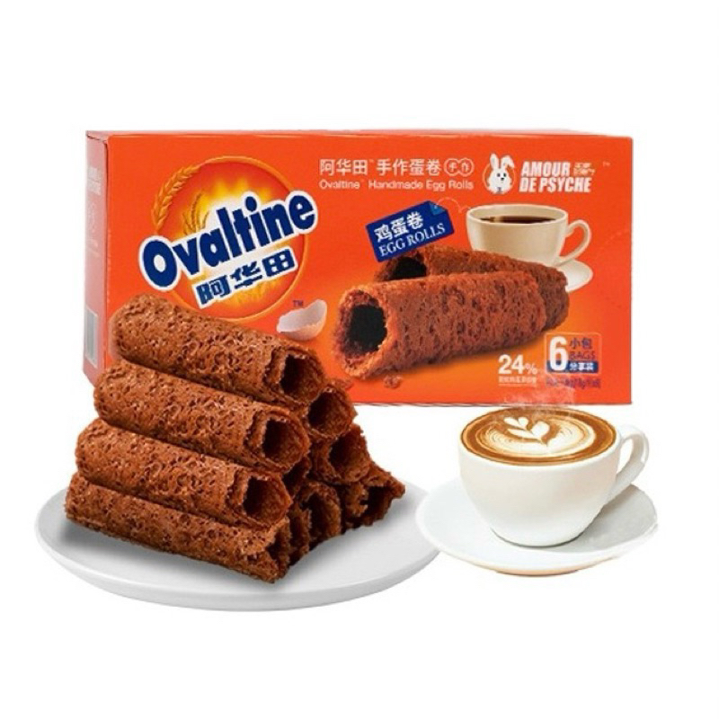 [ถูกสุด] Ovaltine Egg Roll โอวัลตินทองม้วน ขนาด 108g ขนมนำเข้าจากต่างประเทศ