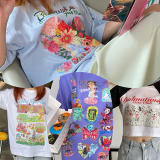 (พร้อมส่ง)เสื้อรุ่นใหม่ หนากว่าเดิม! รวมเสื้อ oversize lockerdump TEE collection🌺⭐️🩵