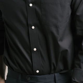 era-won เสื้อเชิ้ต ทรงปกติ Premium Quality Dress Shirt แขนยาว สี Black01