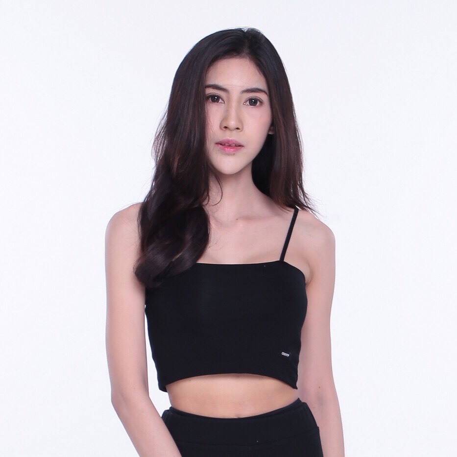 ( ตัดตรงสั้น ไซส์ S-M ) สายเดี่ยวคอตรงสั้นเท่าหน้าอก/ใต้ราวนม แบรนด์ CHOTYSHOP สินค้าผลิตในไทย RS