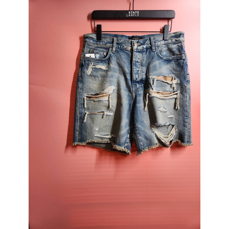 ของแท้ AMIRI CAMO PATCH SHORT IN CLAY INDIGO