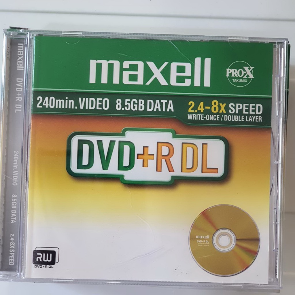 แผ่น DVD + RDL Maxell Double layer 8.5 Gb ของใหม่ แผ่นเปล่า ราคาต่อแผ่น