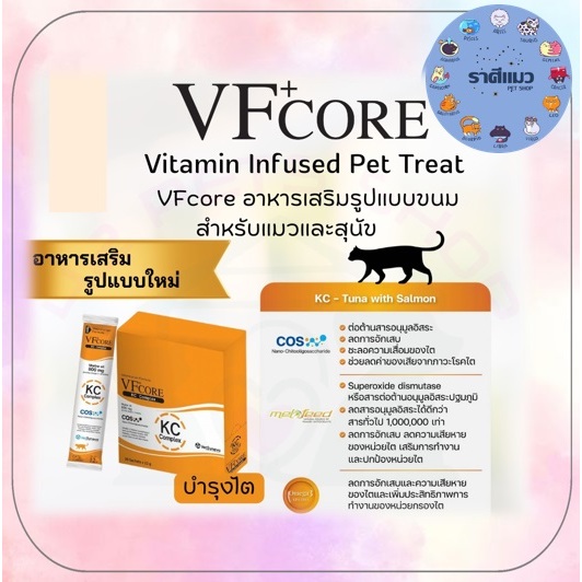 ( 30 ซอง สีส้ม ) VFcore ขนมแมวเลีย อาหารเสริมแมว  บำรุงไต ( 30 ซอง สีส้ม )