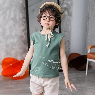 Babyonline(Y292)J5-2H4 (ส่งด่วน1วัน)เสื้อกล้ามแขนกุดสำหรับเด็กลายสุดเท่ ผ้าฝ้าย นิ่ม ระบายอากาศ