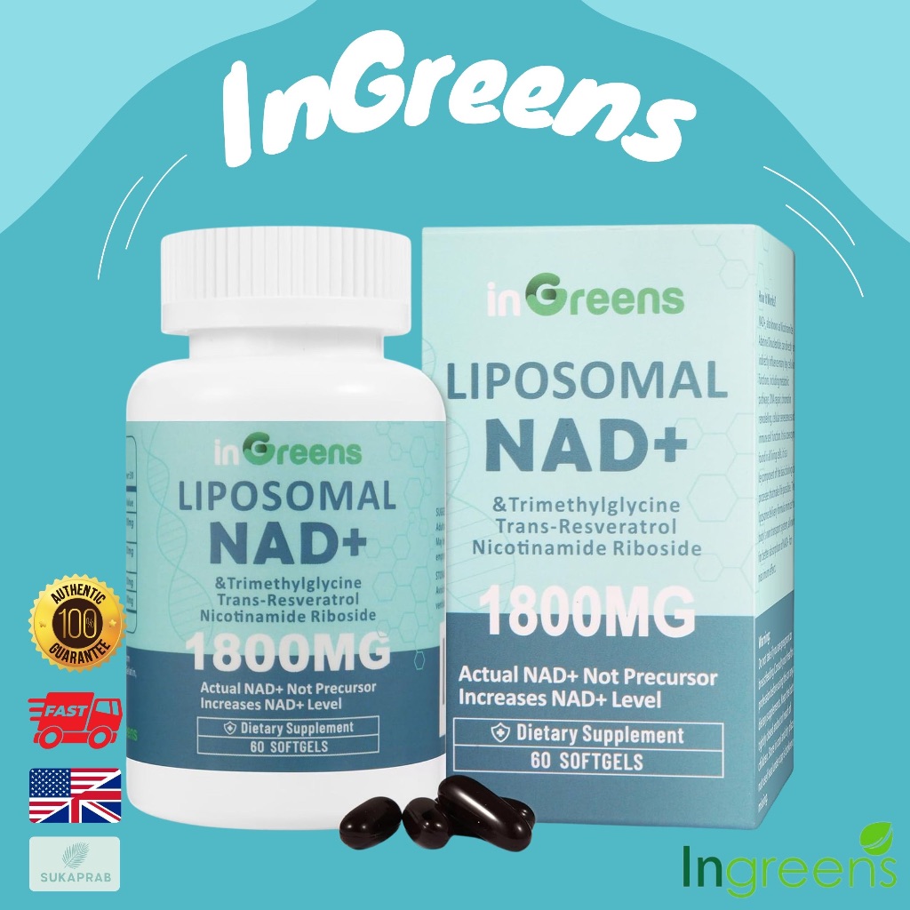 พร้อมส่ง inGreens Liposomal NAD+ Supplement 1800 mg with Nicotinamide Riboside 200mg 60 Softgels