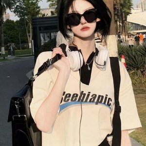 Dahong เสื้อยืดโปโลลําลอง แขนสั้น คอปกโปโร เสื้อโปโลแขนสั้น คอปก ใสได้ทั้งชายทั้งหญิง 2607