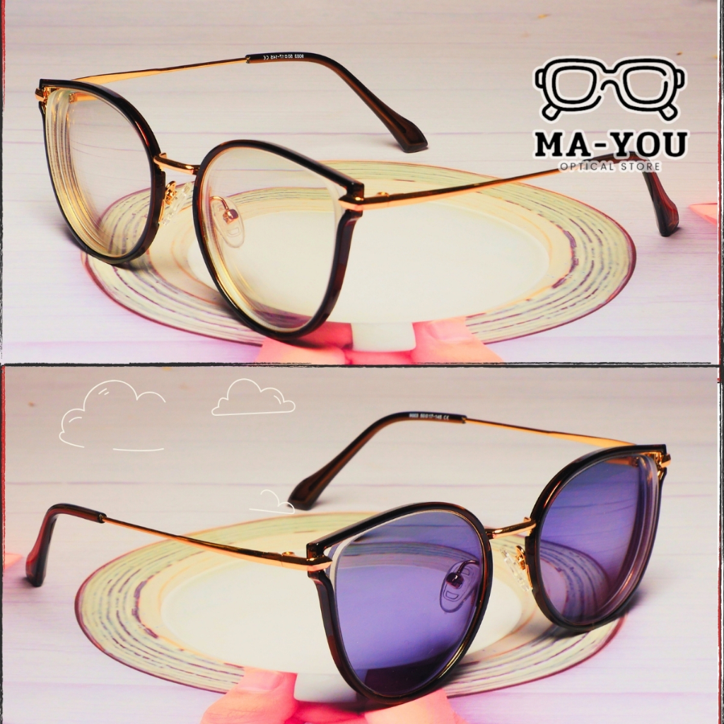 แว่นสายตาสั้น รุ่น "LeafEye" 9003 แว่นสายตาสั้นเลนส์เปลี่ยนสี่ แว่นตาเลนส์ออกแดดเปลี่ยนสีออโต้