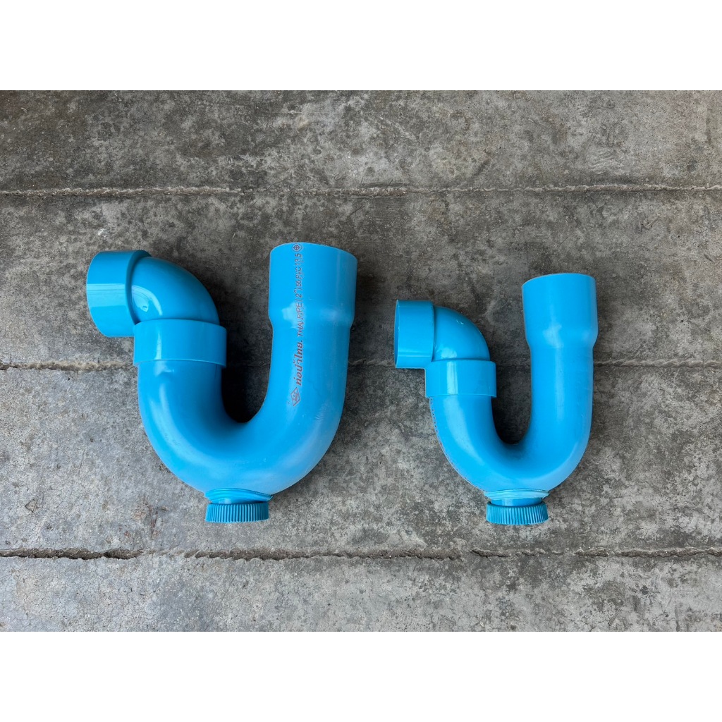 P-TRAP พีแทรป ขนาด 1.5" และ 2" มีรูระบายกากของเสีย สำหรับระบายน้ำทิ้งใต้อ่างล้างหน้า อ่างซิ้ง กันกลิ่นกันแมลง