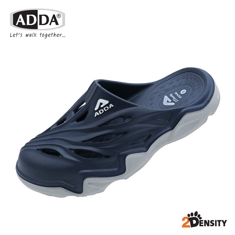 🐝🐝ADDA 2density รุ่น 5TD74-M1 รองเท้าแตะ สำหรับผู้ชาย แบบสวมหัวโต ปิดปลายเท้า เปิดปลายเท้า(7-10) สีขาว เ