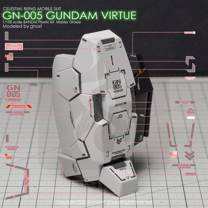 ดีคอลน้ำ DECAL GHOST MG 1/100 Virtue GN-005 รูปที่ 6
