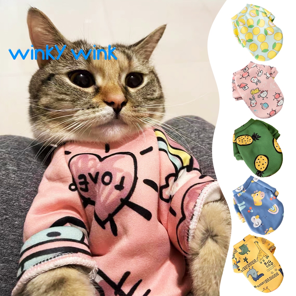 Winky Wink เสื้อผ้าสัตว์เลี้ยง เสื้อกั๊ก ระบายอากาศได้ดี ลายหมีน่ารัก สําหรับสุนัข แมว