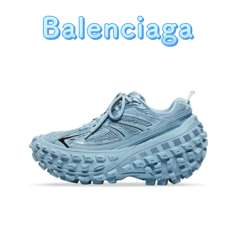 Balenciaga Defender รองเท้ายางแฟชั่นย้อนยุคด้อยรองเท้าพ่อต่ำผู้ชายสีน้ำเงิน