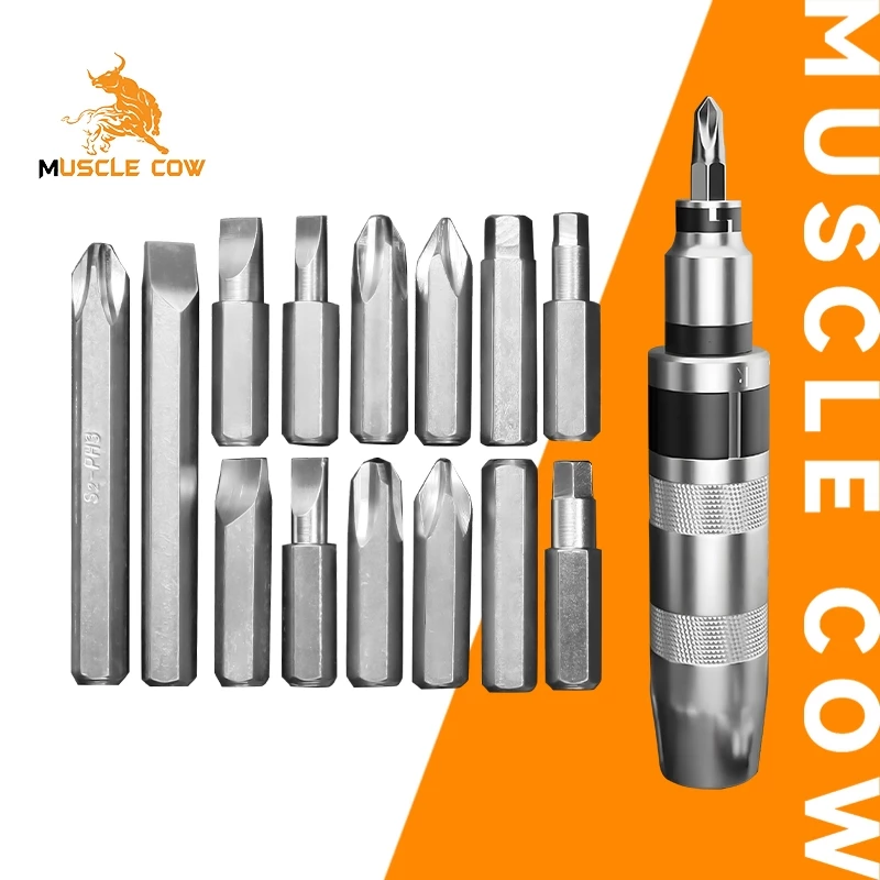 MUSCLE COW ไขควงตอกกระแทก พร้อมดอกไขควง 14 ดอก เกรดเหล็ก CRV แท้ ใช้ขันน็อต-คลายน็อต สกูร ที่ขันแน่น