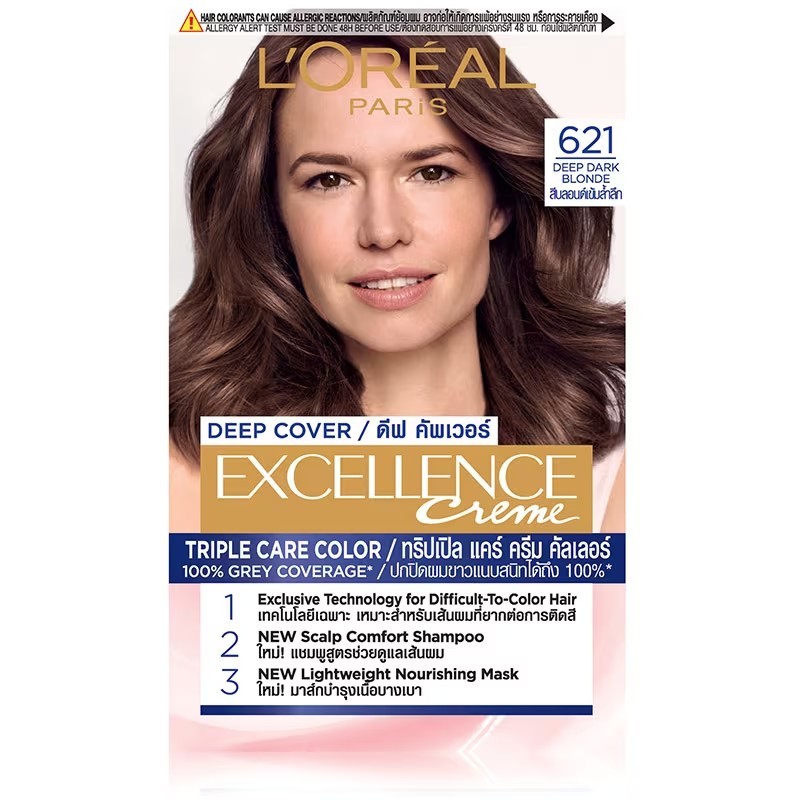 เอกซ์เซลเล้นซ์ ครีมเปลี่ยนสีผมบลอนด์เข้มล้ำลึก 172มล. Excellence Deep Dark Blonde Hair Color 172ml.