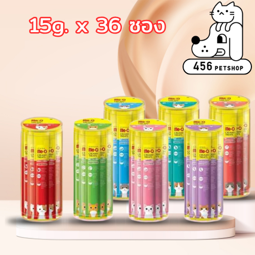 (36 ซอง) Me-O Creamy Treats 15g. มีโอ ครีมมี่ ทรีต ขนมแมวเลียแบบกระปุก