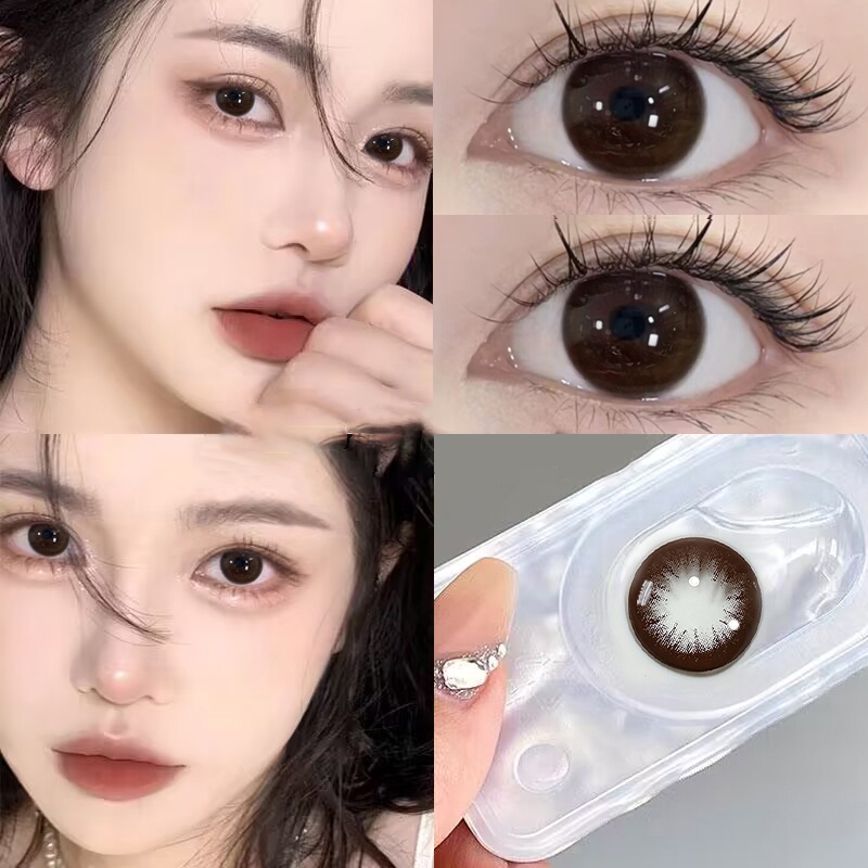 【24h shipped】คอนแทคเลนส์สี คอนแทคเลนส์สายตาสั้นแห่งปี มีค่าสายตา(0.0~-4.5) คอนแทคเลนส์ดำ ขนาดมินิ ลา