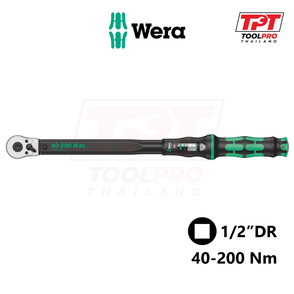 Wera ประแจปอนด์ 1/2" 40-200Nm Click-Torque C3 (05075622001)