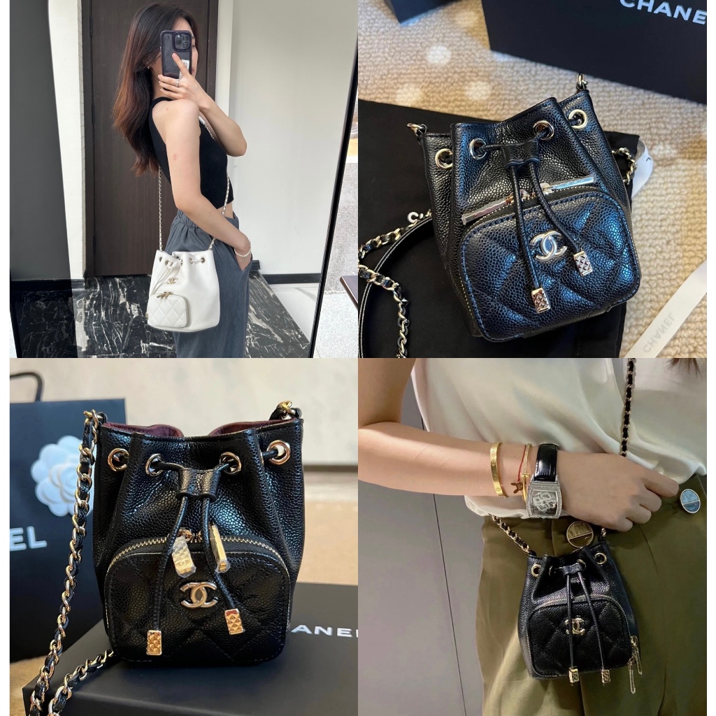 Chanel/mini/chain/bucket bag/กระเป๋าสะพาย/ของแท้ 100%