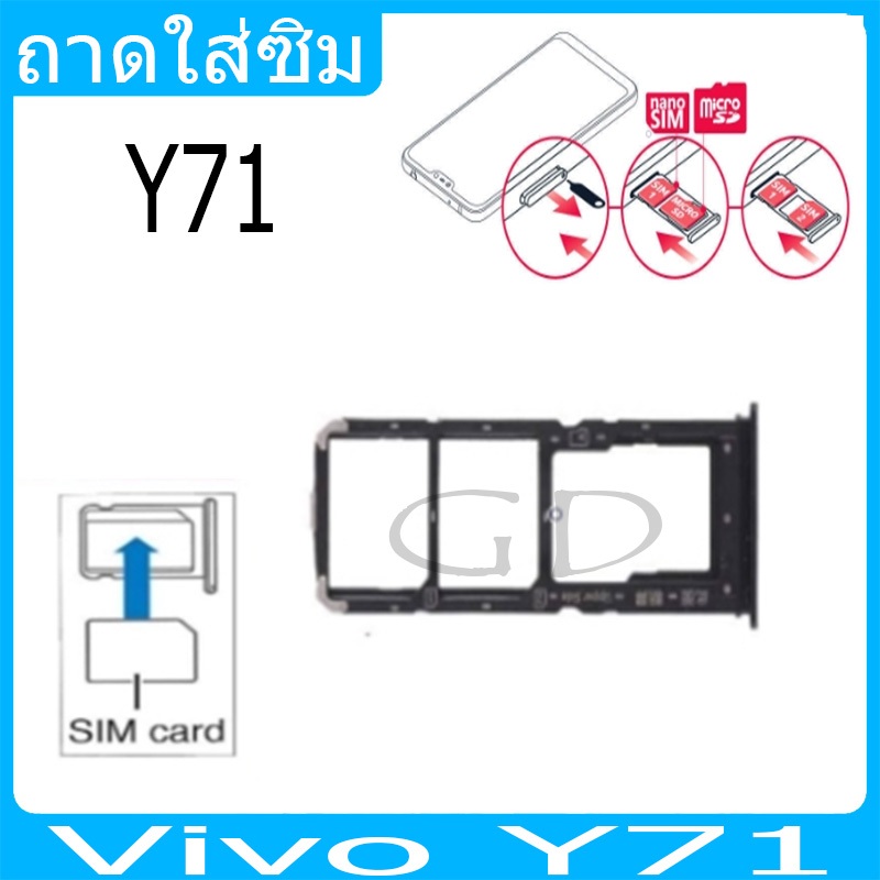 ถาดซิม Vivo Y71 ที่ใส่ซิม ตัวใส่ซิม ถาดใส่เมม ถาดใส่ซิม Sim วีโว่ Vivo Y71