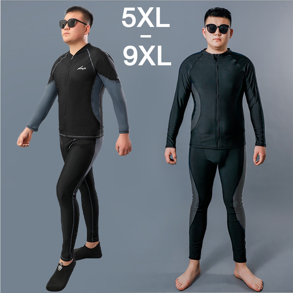 ชุดว่ายน้ำชายไซส์ใหญ่ แขนยาว 5XL-9XL  ส่งจากไทย กางเกงว่ายน้ำชายไซส์ใหญ่ สีดำ กางเกงว่ายน้ำขายาวผู้ชาย