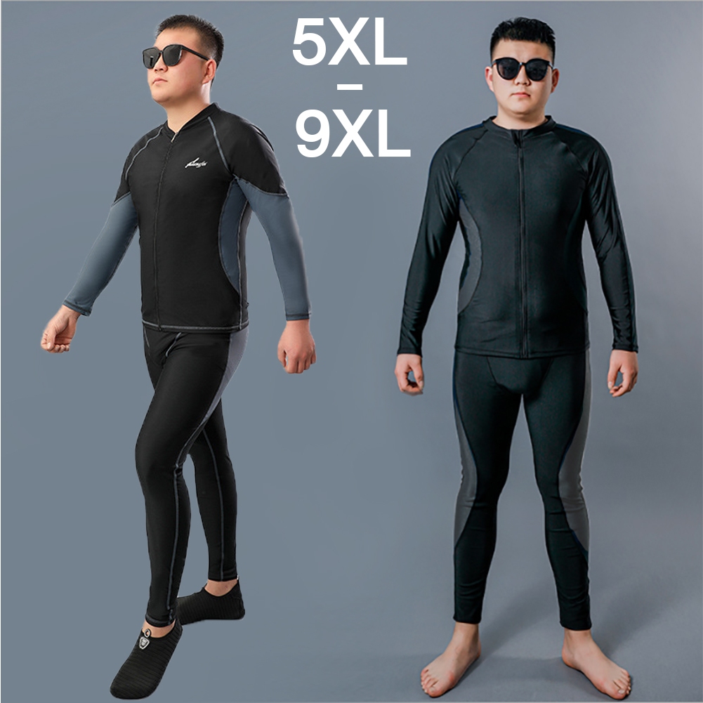 ชุดว่ายน้ำชายไซส์ใหญ่ แขนยาว 4XL-9XL  ส่งจากไทย กางเกงว่ายน้ำชายไซส์ใหญ่ สีดำ กางเกงว่ายน้ำขายาวผู้ช