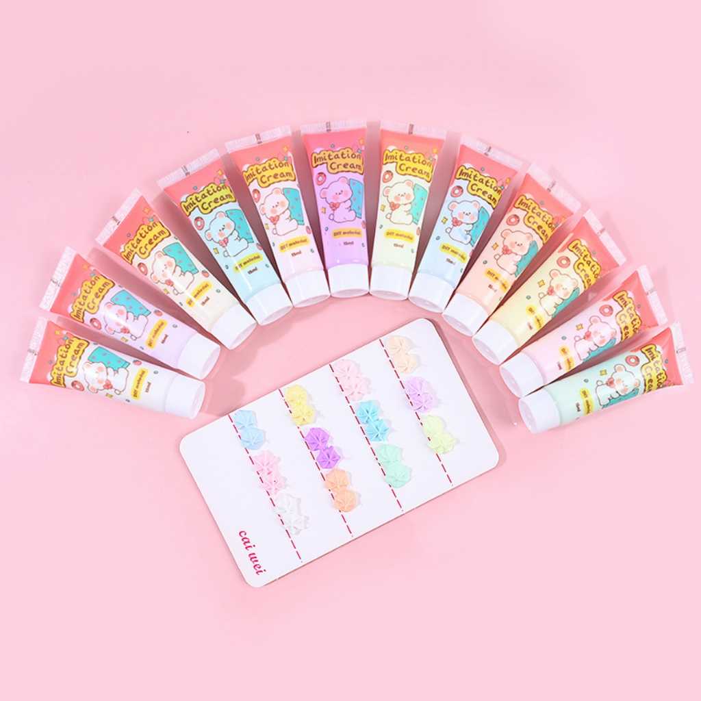 กาว วิปครีม ปลอม 15ml (แถมฟรี หัวบีบ)ตกแต่งเคสโทรศัพท์ วิปครีมปลอม กาวครีม