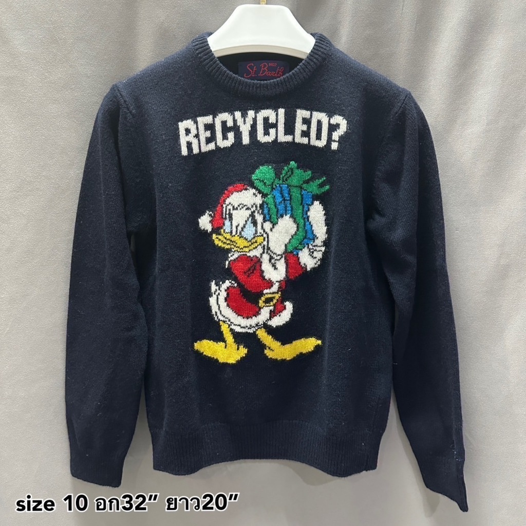 SALE Mc2 Saint Barth เสื้อแขนยาว กรมเข้ม กันหนาว เสื้อ sweater knit ลาย donald duck โดนัลดั๊ก ของแท้