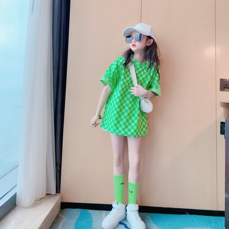 เสื้อยืดเด็กผู้หญิงฤดูร้อนน่ารักๆ เสื้อยืดแฟชั่นเด็กโตหลวมๆโอเวอร์ไซส์ เสื้อสำหรับเด็กผู้หญิง ทีเชิตเด็กเสื้อแขนสั้นเด็ก