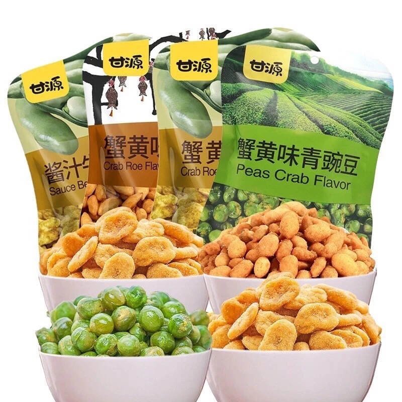 ถั่วลันเตา ถั่วปากอ้า รสไข่ปู รสดั้งเดิม อร่อย 40g甘源蟹黄瓜子仁蚕