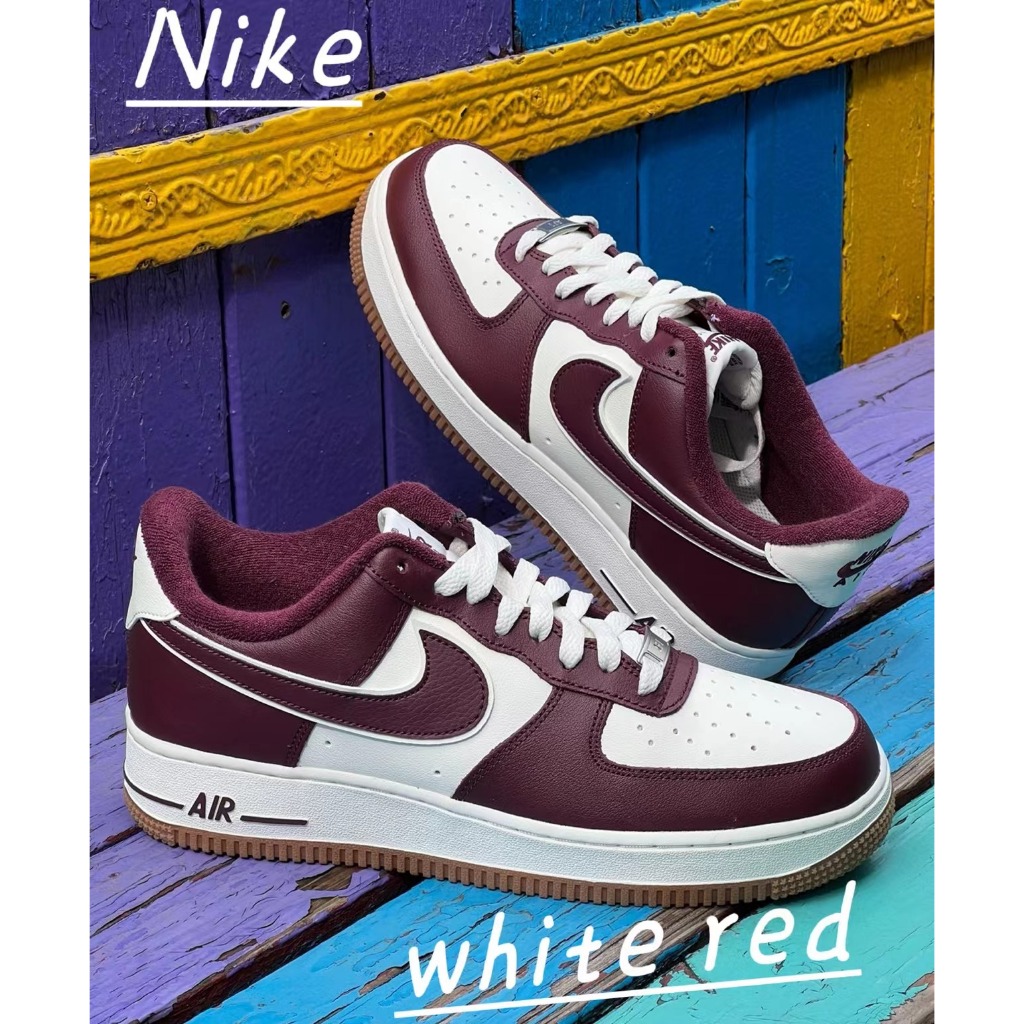 NIKE Air Force 1 white red （ของแท้ 100%）