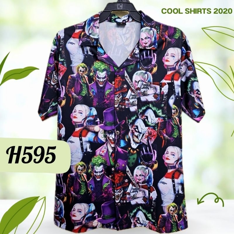 เสื้อฮาวาย ผ้าไหมอิตาลี โจ๊กเกอร์&ฮารี่ควีน H595