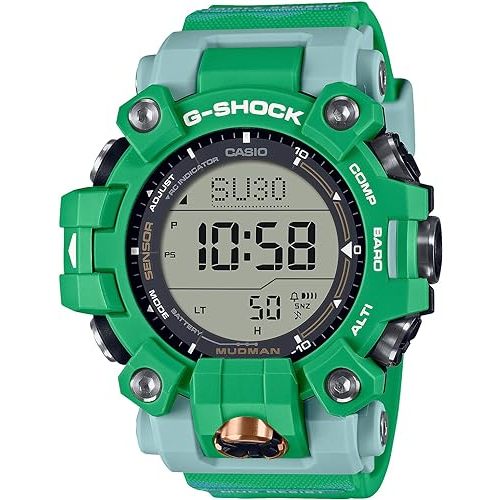 G-Shock [Casio] นาฬิกา [ของแท้ในประเทศ] MUDMAN Love Sea and The Earth EARTHWATCH Collaboration รุ่น วิทยุ Solar Biomass พลาสติก GW-9500KJ-3JR สุภาพบุรุษ สีเขียว