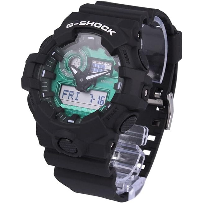 CASIO G-SHOCK G-Shock Black and Green Series นาฬิกาข้อมือผู้ชายกันน้ำ Ana-Digi สีดำสีเขียว GA-700MG-1A [Parallel Import]