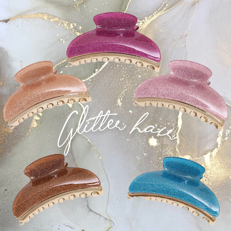 Glitter claw clip กิ๊บหนีบผมกลิตเตอร์ •ติดชื่อฟรี•งานพรีเมียม !กิ๊บกลิตเติอร์