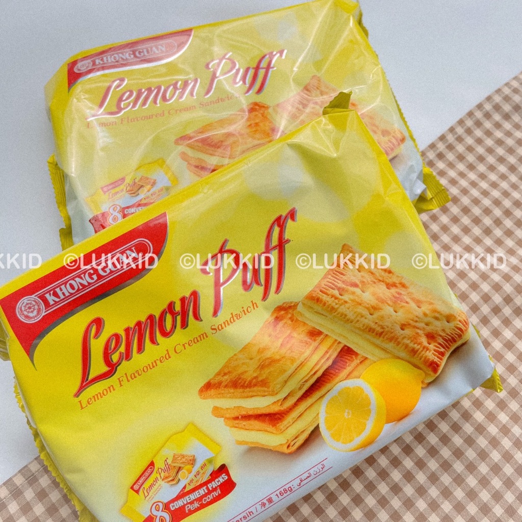 KHONG GUAN : Lemon Puff บิสกิตแซนด์วิช รสเลมอน