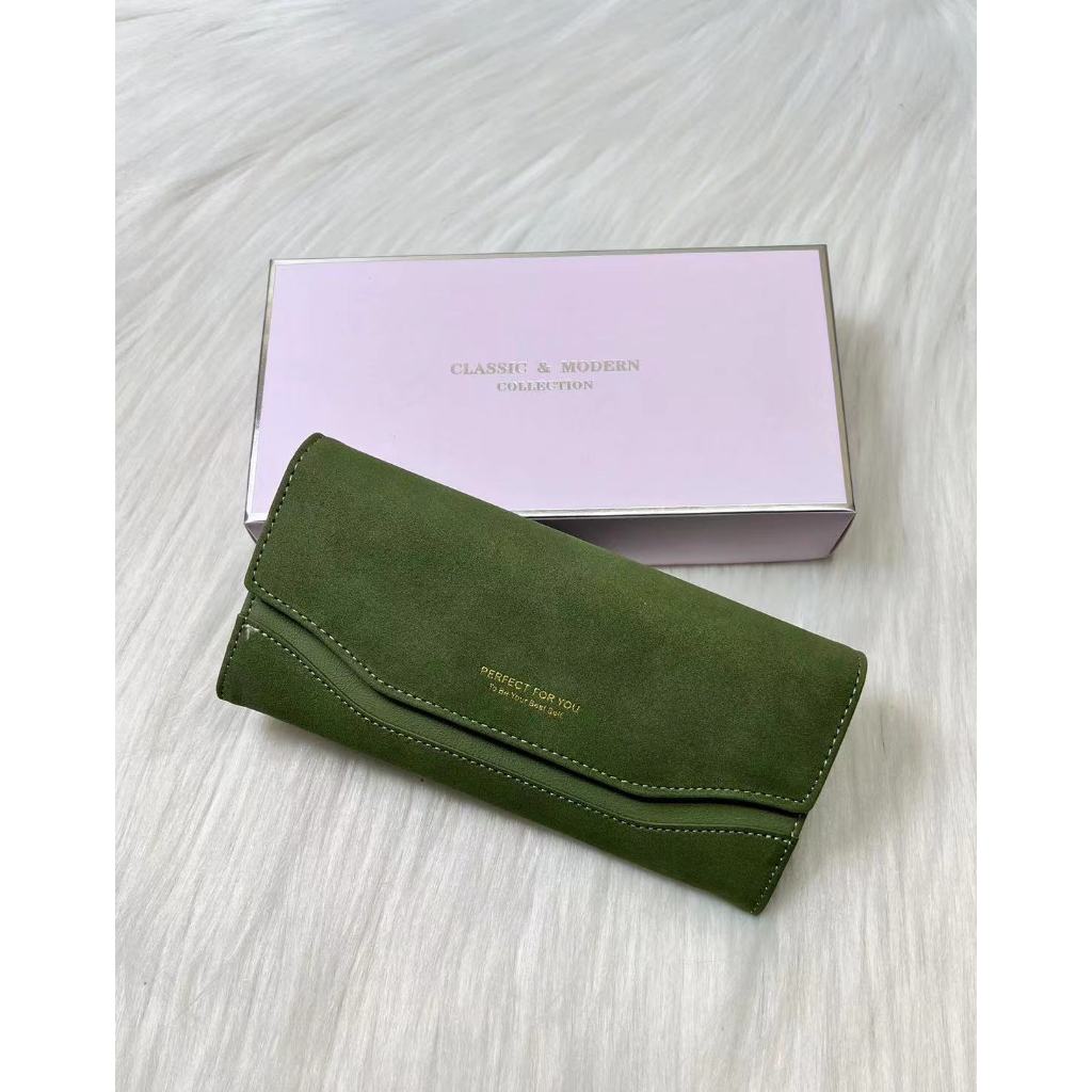 กระเป๋าสตางค์ PERFECT FOR YOU กระเป๋าสตางค์ผู้หญิงใบยาว 2พับใส่ของได้เยอะใส่บัตรได้ แฟชั่นสําหรับสตรี