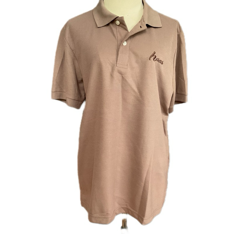 HAAS size XL เสื้อเชิ้ตผู้ชายคอปกสีน้ำตาลครีม ของแท้💯✅