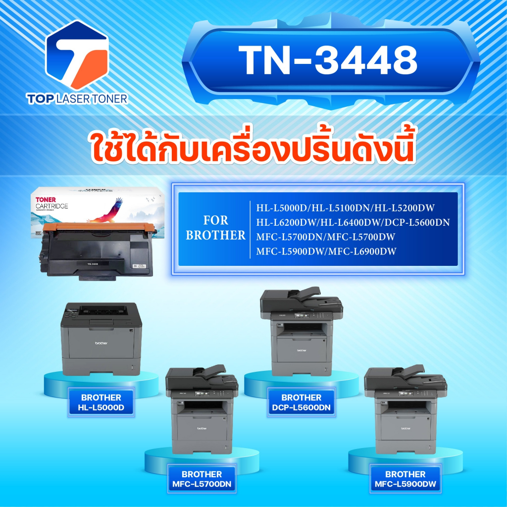 ซื้อแพ็คคู่ตลับหมึก+ตลับดรัม สุดคุ้ม ! TN3448 TN3478 For Brother HL-L5000D/HL-L5100DN/HL-L6200DW/HL-L6400DW/DCP-L5600DN