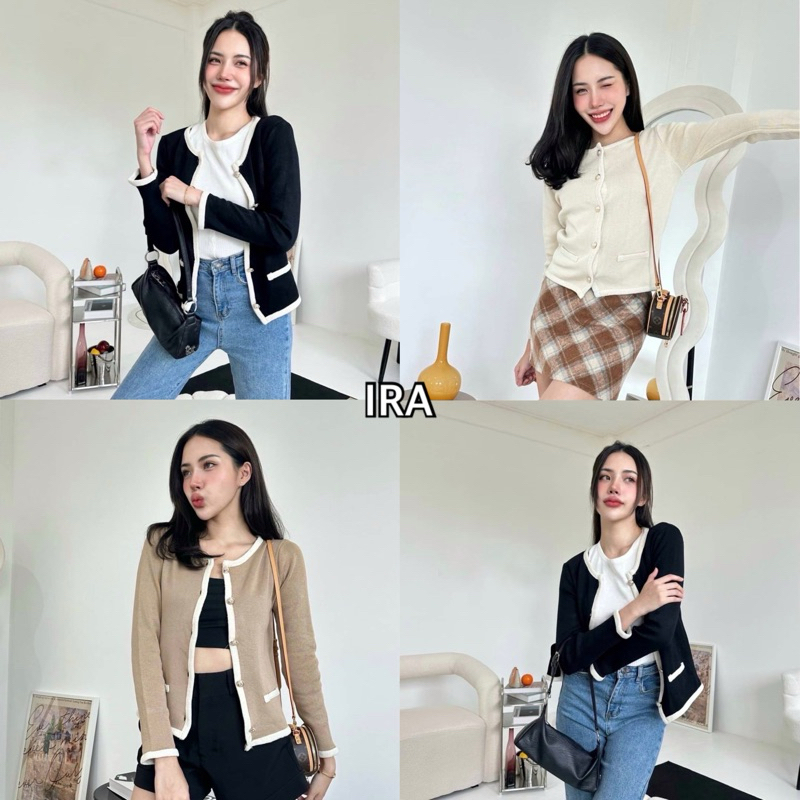 BY IRA CHLOE TWEED JACKET เสื้อคาร์ดิแกนกันหนาว แขนยาว สําหรับผู้หญิง