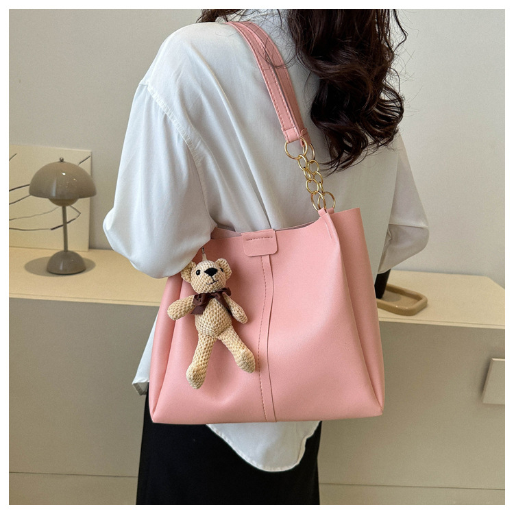 กระเป๋าสะพายไหล่หนังPUใบใหญ่แฟชั่นเรียบง่ายใส่ของได้เยอะผู้หญิง - รูปที่ 3