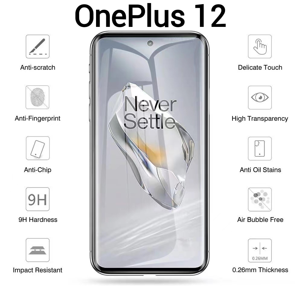 OnePlus12ตรงรุ่น(พร้อมส่งในไทย)ฟิล์มกระจกเต็มจอOnePlus 12 5G