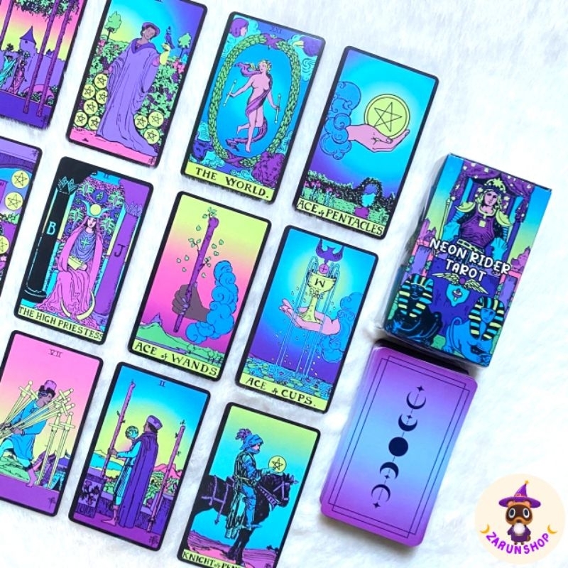 [มาใหม่🌈] ไพ่ยิปซี ไพ่ทาโรต์ (พร้อมส่ง🇹🇭) Neon Rider Tarot สีสวยมาก เหมาะสำหรับมือใหม่ แถมไฟล์คู่มือภาษาไทยฟรี🔥