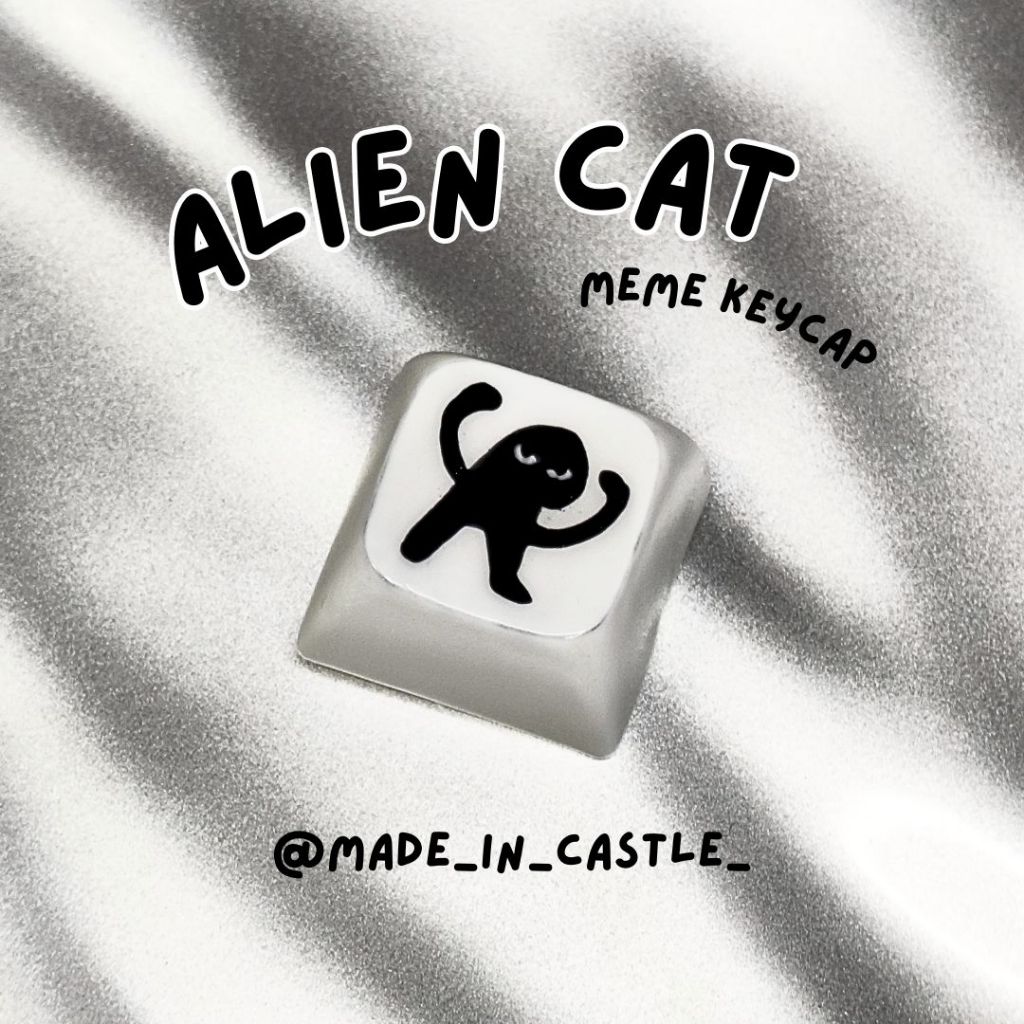 ALIEN CAT Keycap Meme Cat Collection แมวมีม XDA-OEM Hand paint Handmade คีย์แคป | MIC